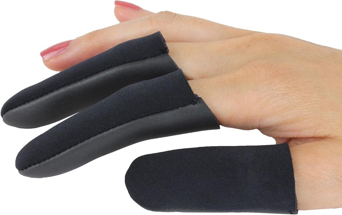 Hittebeschermers Vinger - Beschermhoesjes Haar - Styling Vingerbescherming - Hittebestendig Materiaal - 3 Stuks - Zwart