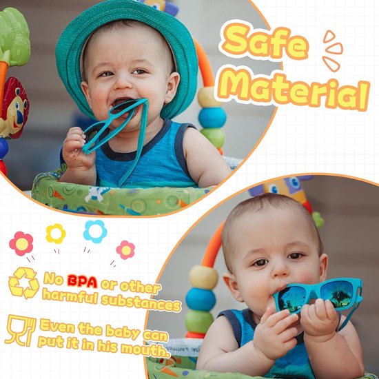 Polariserende Babyzonnebril 0-24 Maanden UV400 met Verstelbare Band - Flexibel & Comfortabel — afbeelding 2