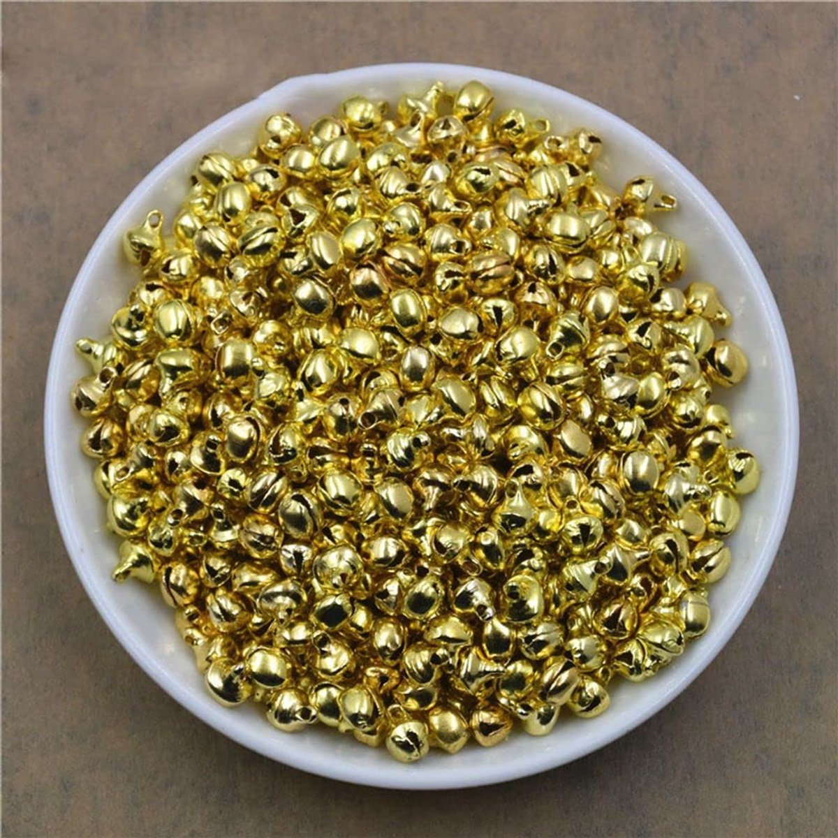 Belletjes, kerstversiering voor het maken van sieraden, kerstdecoratie, doe-het-zelf, metalen belletjes om te knutselen, klokjes (goud)