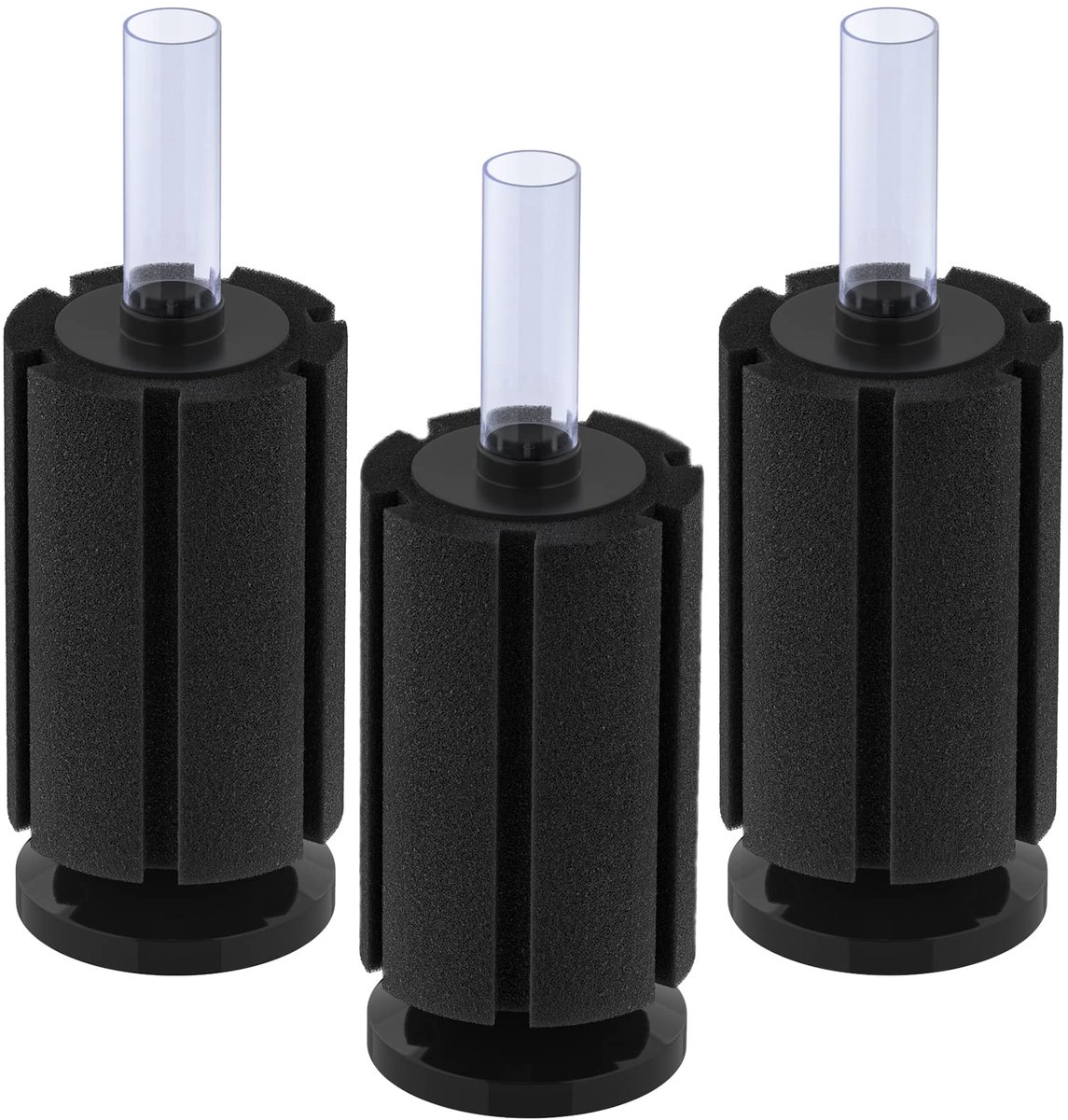 Aquarium Bio Spons Filter Stille Betta Fry Garnalen en Kleine Vissen Schuimfilter voor Vissen Tanks tot 80 Liter， 3 Pack