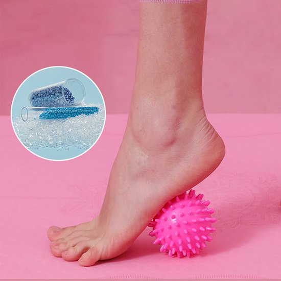 Egelbal massagebal, set van 2, 7 cm verschillende hardheidsgraden, noppenbal, bal met noppen, voor rug, benen, voeten en handen spiermassage — afbeelding 2