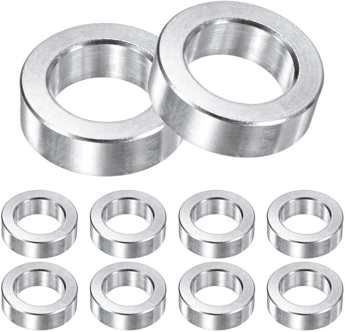 METERXITY 10-Pack M10 Aluminium Spacers 10.2mm ID x 16mm OD x 5mm L Metalen Schroef Standoff Bus Plain Finish Ronde Spacer Aluminium voor Schroeven Bouten