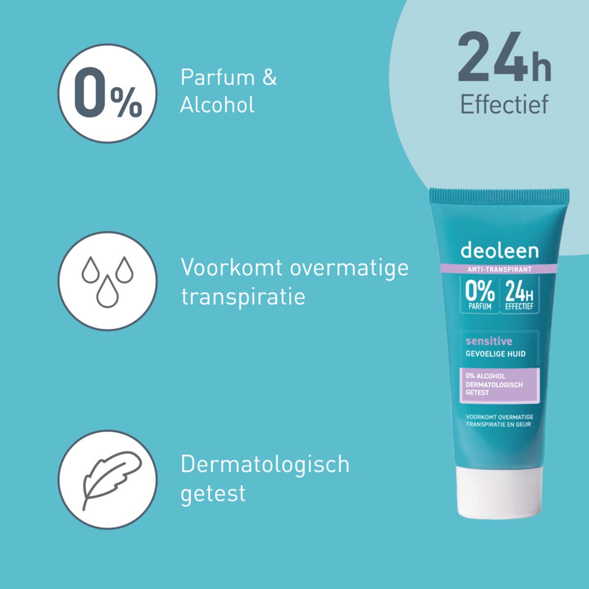 Bol.com Deoleen Crème Sensitive Anti-Transpirant - 3 x 50 ml - Voordeelverpakking aanbieding