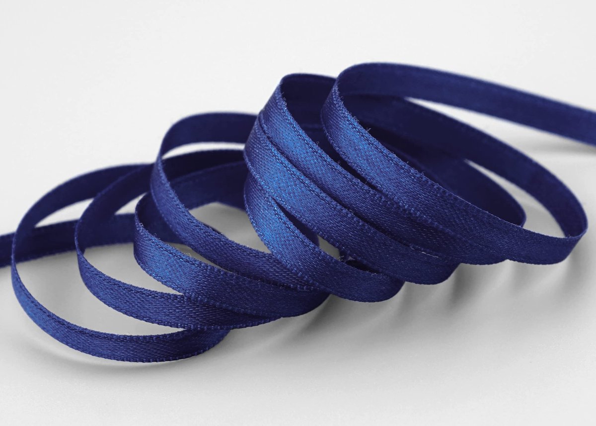 50 m x 6 mm satijnen lint DONKERBLAUW (624) dubbelzijdig lint van satijn zonder draad zacht en glanzend cadeaulint decoratief lint Double face decoratief lint decoreren koord knutselen