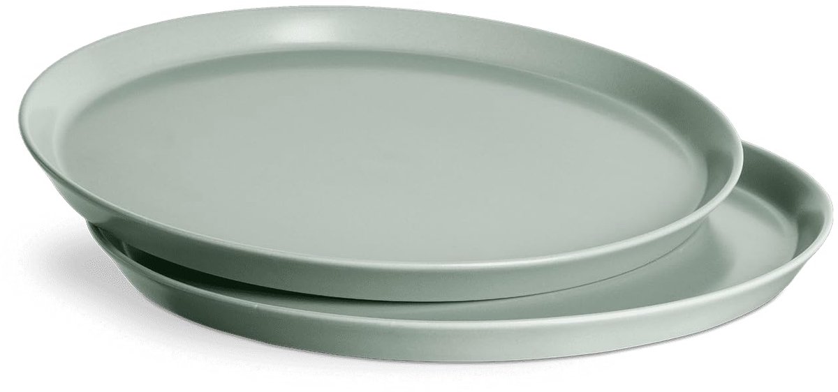 Bord Diameter 27 cm, Set van 2 Sweet Scandi Keramisch, Mint, Vaatwasserbestendig, Oven en Magnetron Veilig
