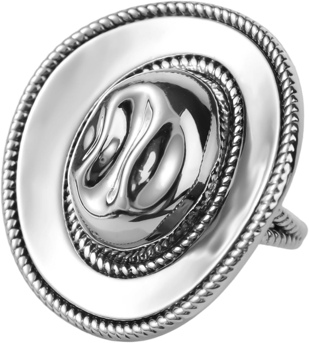 Cowgirlhoedring voor Vrouwen, Stijlvolle Hoogwaardige Western Cowgirlhoed Uitschuifbare Ring Sierlijke Boho Stijl Accessoire Geschikt voor Vrouwen (Zilver)