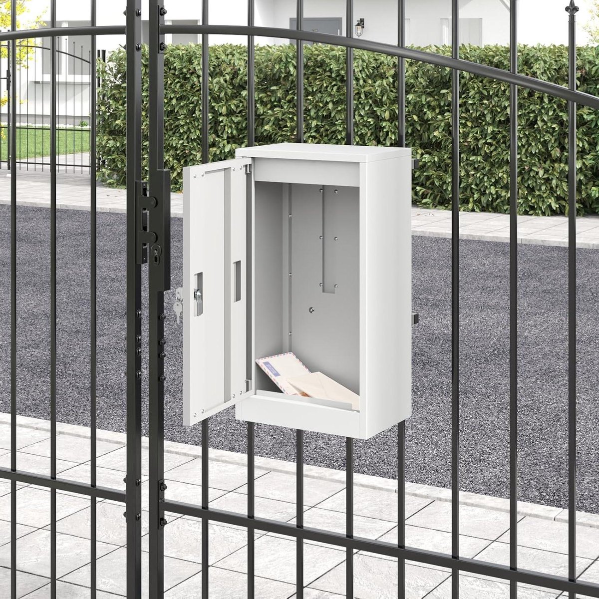 Brievenbus - Postkast - Post Ontvangen - Robuuste Stalen Constructie - 30 x 23 x 55 cm - Wit