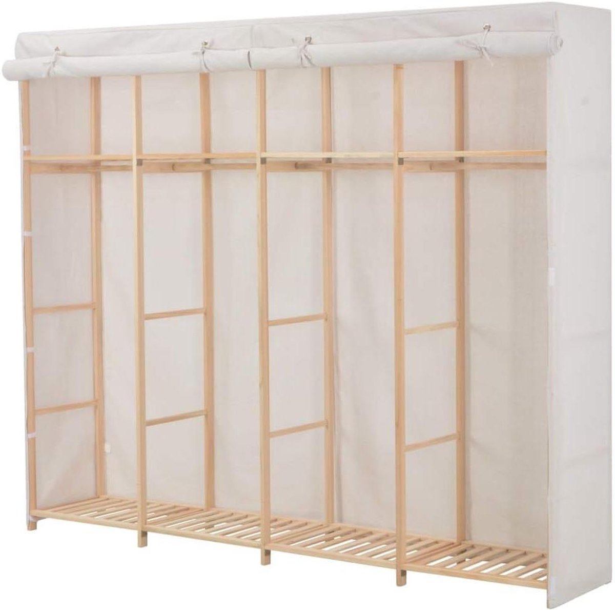 Kledingkast - Opbergkast - Kleding Opbergen - Robuuste Houtstructuur - 200 x 40 x 170 cm - Wit