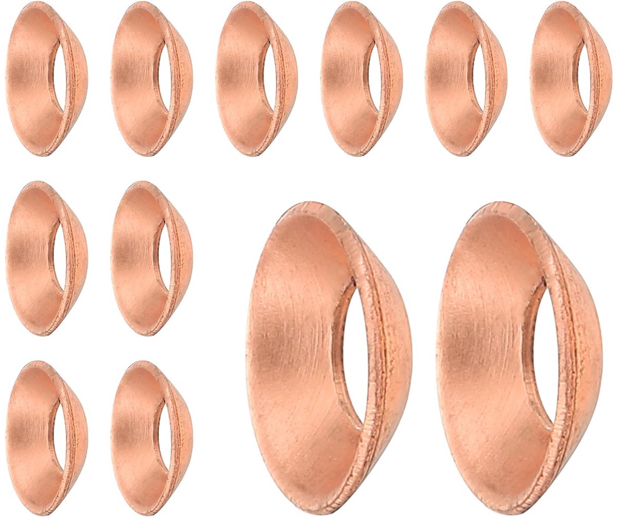 12 stuks koperen flensafdichtingen, geschikt voor 1/4 inch buisgrootte, 45 graden koperen flensfittingen voor airconditioning, koelsysteemaccessoires