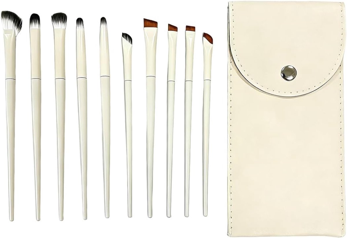 10-delige set, professionele make-upkwasten met tas van PU-leer, voor meisjes en dames, verjaardag, Valentijnsdag, geschikt voor foundation, concealer, rouge, oogschaduw