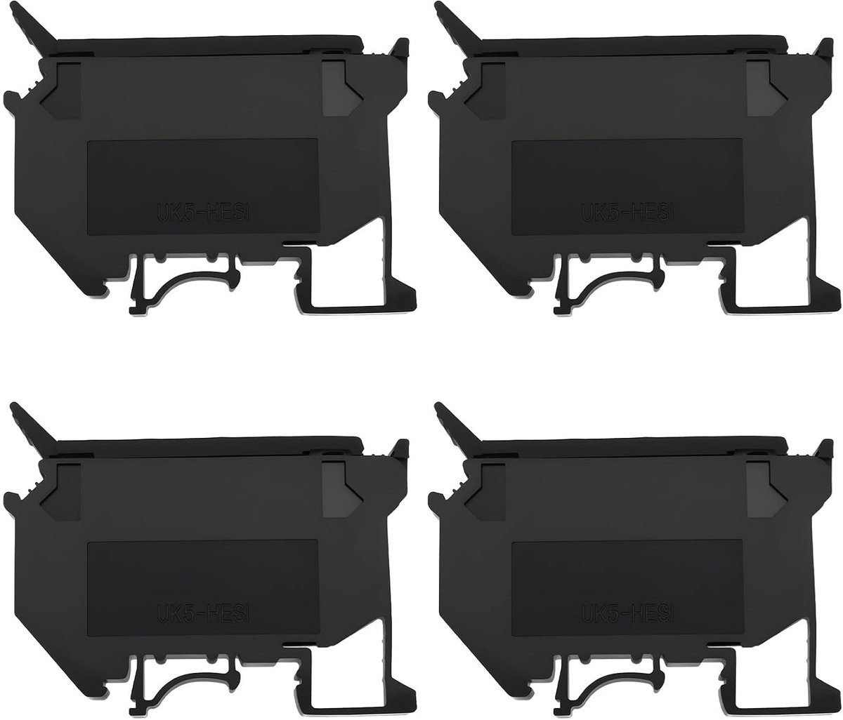 4 stks Zekering Eindblokken UK5-HESI Zonder Led Licht 6.3A voor 5x20mm Zekering Zwart