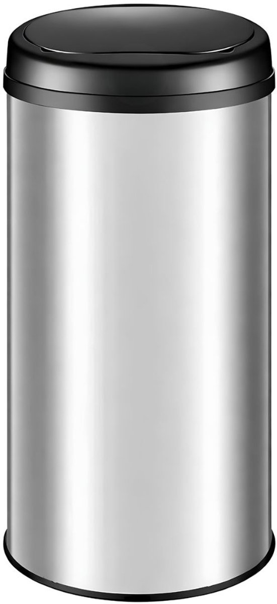VALI® Prullenbak 50 Liter - Waterdichte Vuilnisbak - Automatische Prullenbak Met Sensor - Zilver - 31cm x 31cm x 78cm