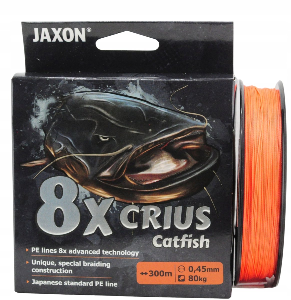 Jaxon Crius Catfish 8x Gevlochten Lijn 0.45mm 80kg 300m Oranje