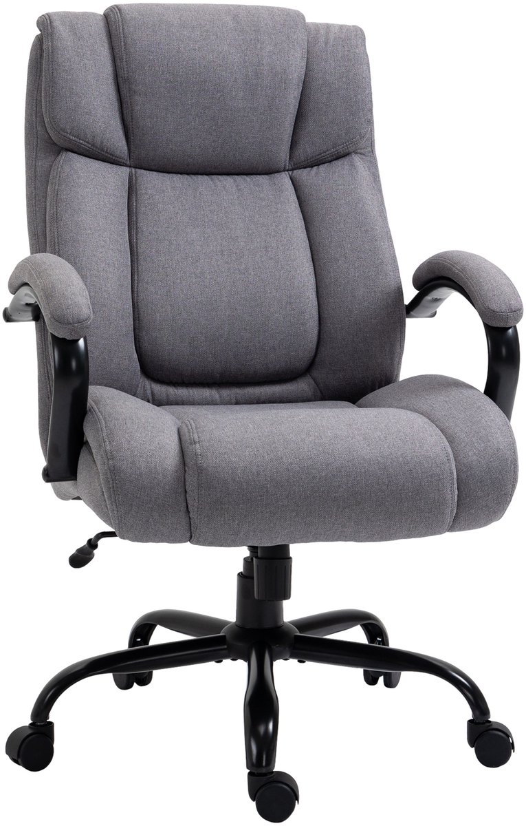 Ergonomische Bureaustoel Gamingstoel Schreibtischstoel Draaistoel Met Wipfunctie Dik Gevoerde Zitcomfort Belastbaar 220 kg 72,5x83x110-118 cm Lichtgrijs Foam Mesh