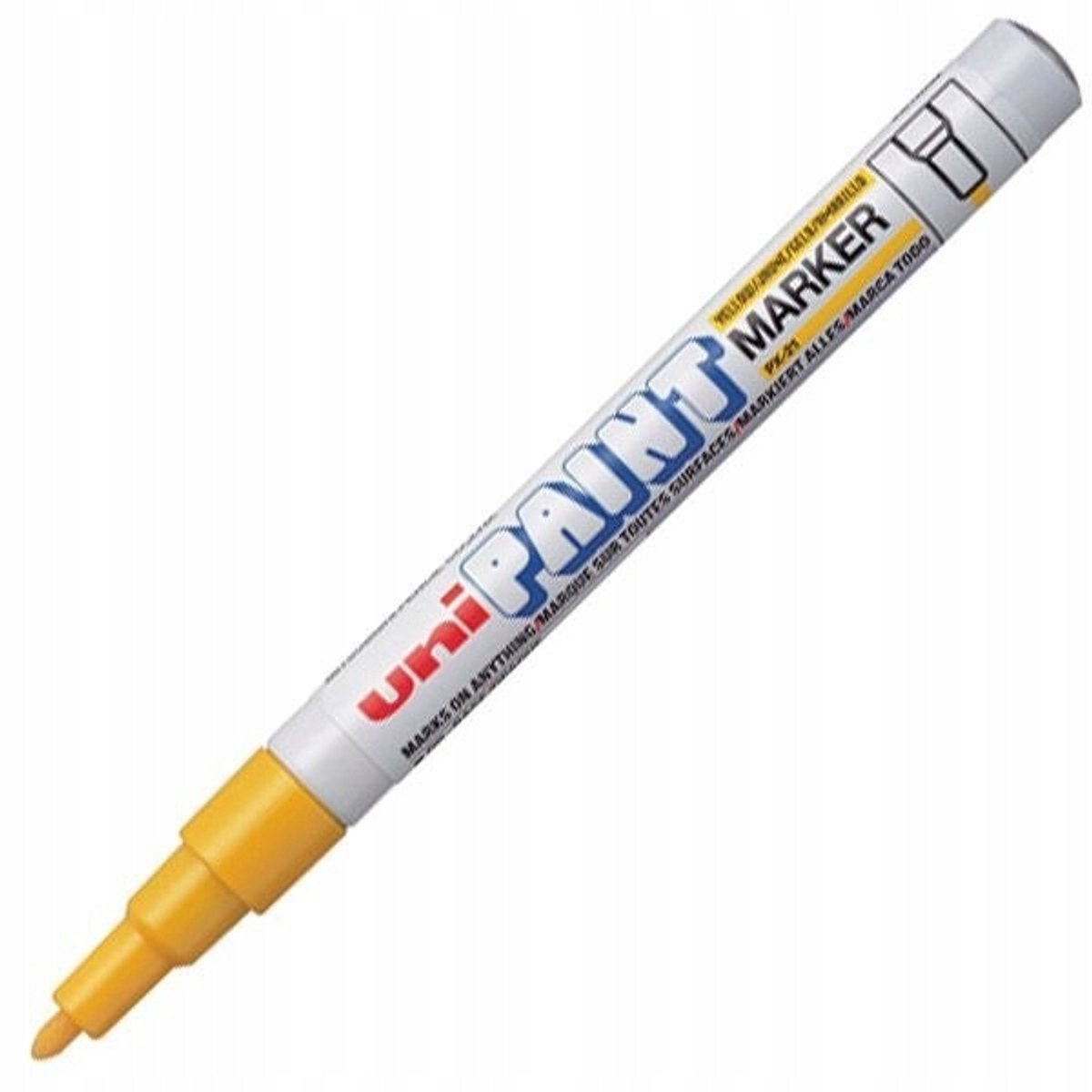 Uni PX-21 Olie Marker - Geel, Ronde Punt, Permanent & Waterdicht