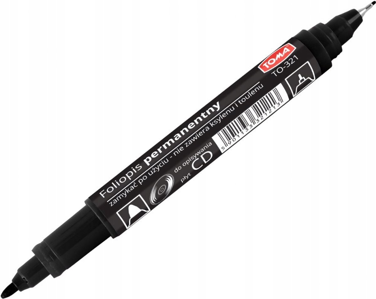 Dubbelzijdige CD Marker Zwart Waterdicht - TOMA TO-321