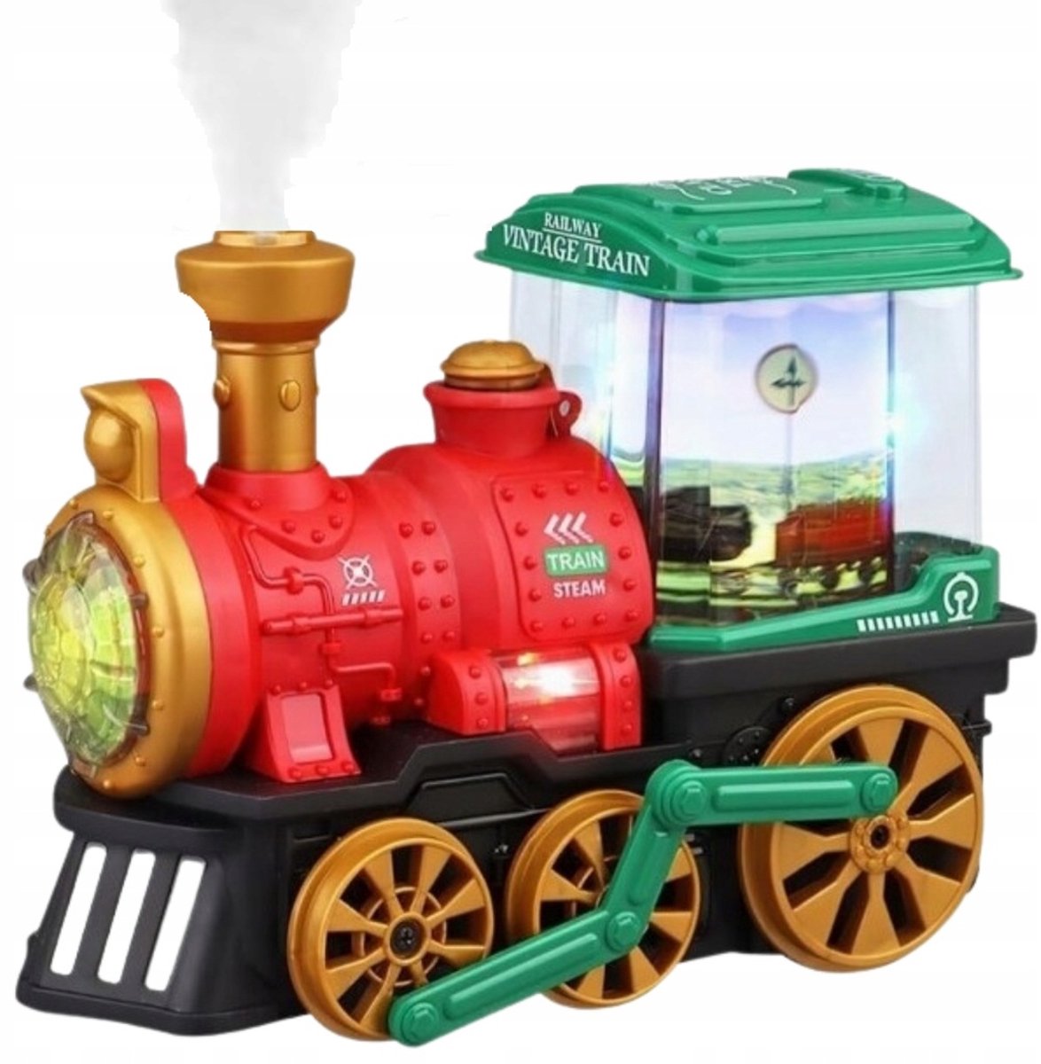 Rookende Stoomlocomotief Trein met Geluid, Licht en Beweging