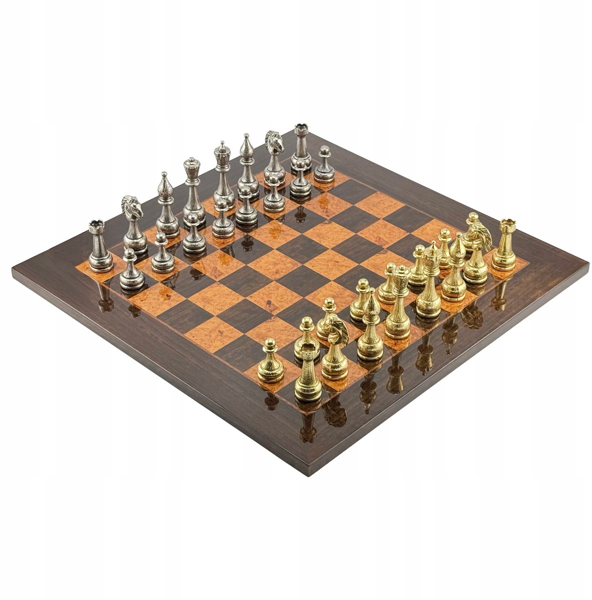 Luxe Italfama Schakset: Metalen Figuren 10cm & 51cm Bord