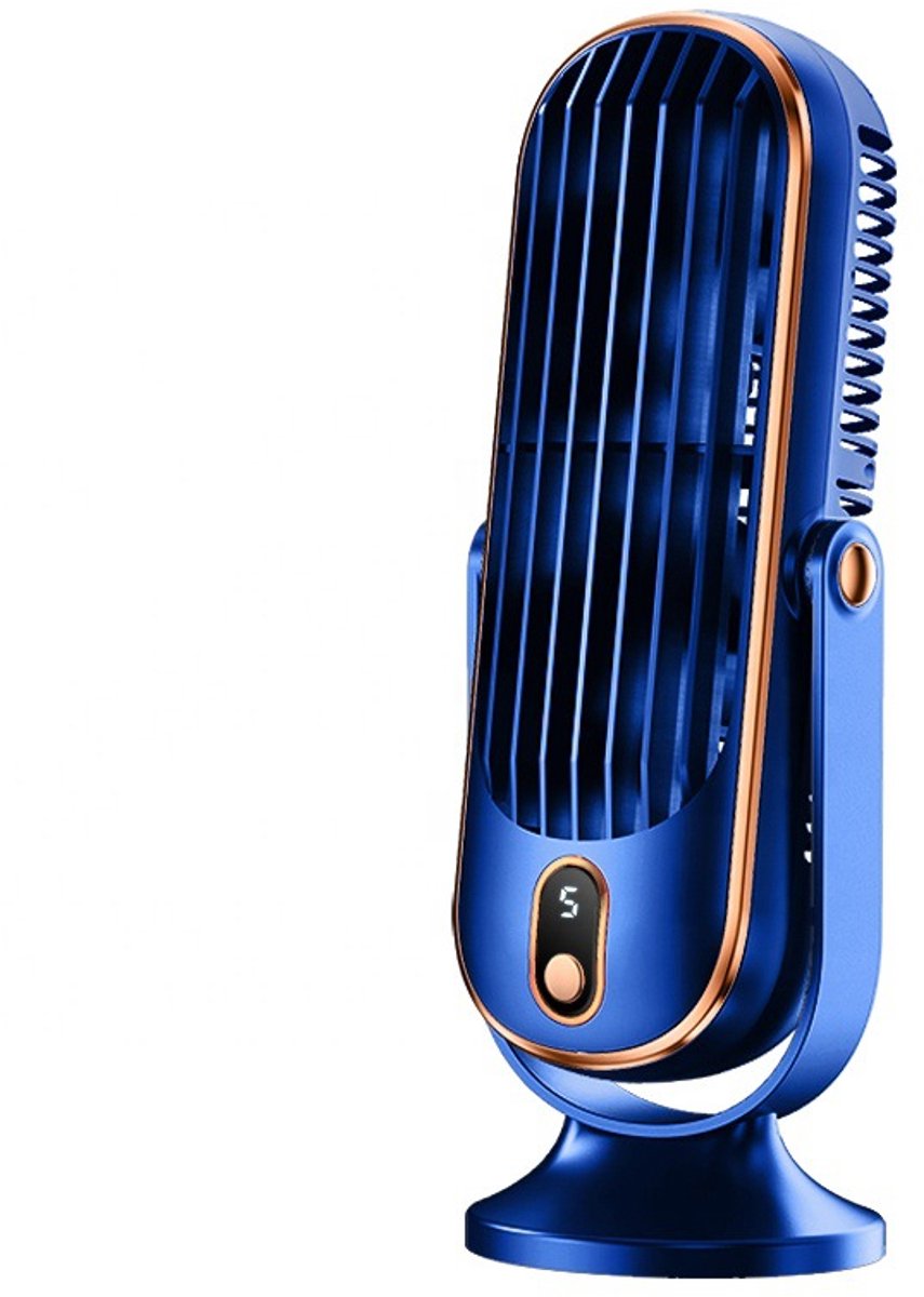 Bureau Torenventilator - blauw - 5 Snelheden - Ultra Stil 22dB - USB Voeding - Turbo Luchtstroom - Afneembare Bladen - Draagbaar - Geschikt voor Kantoor - Slaapkamer en Buiten