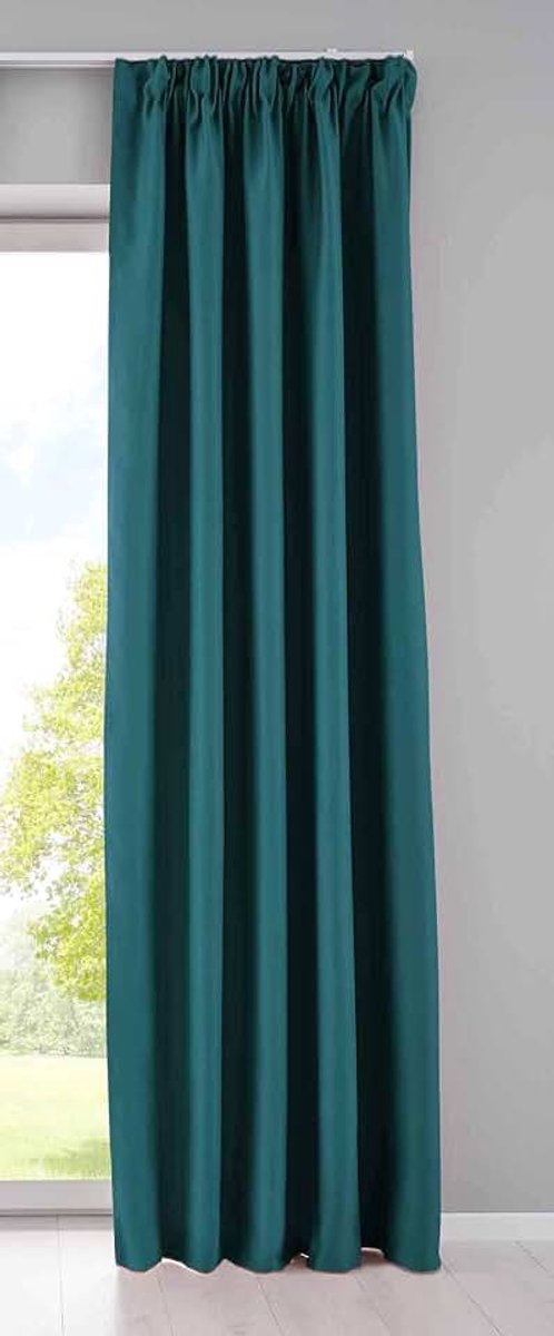 Gordijn ondoorzichtig »Newyork« verborgen lussen petrol HxB 245x295 cm 1-pack thermo-gordijn verduisteringsgordijn blackout geluidsisolerend ÖKOTEX plooiband vouwhouder, 2020610