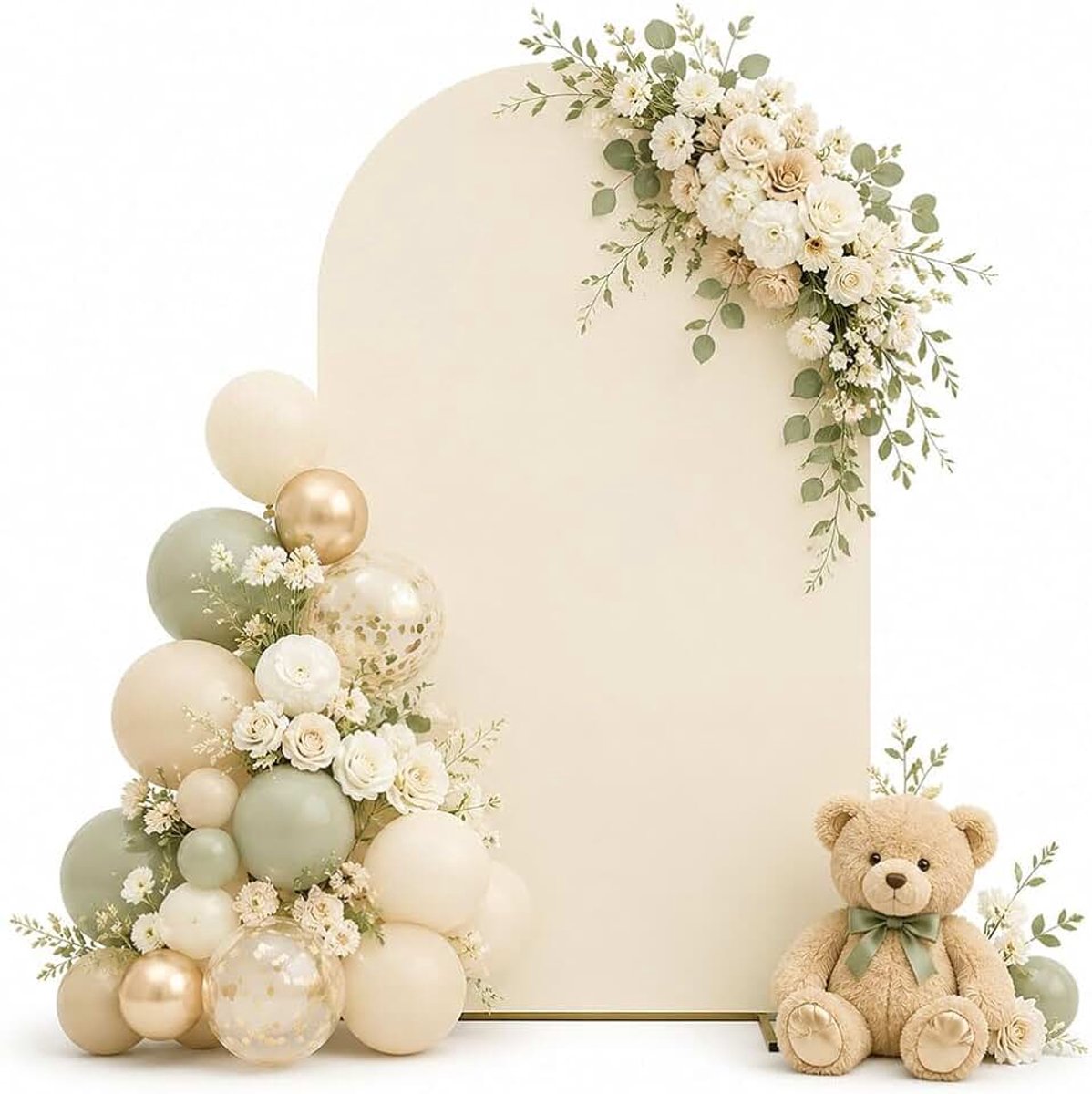 Achtergrond afdekking, beige, 0,8 x 1,8 m - bruiloftsboog voor decoratie, bruiloft, verjaardag, ceremonie, feest en banket decoratie