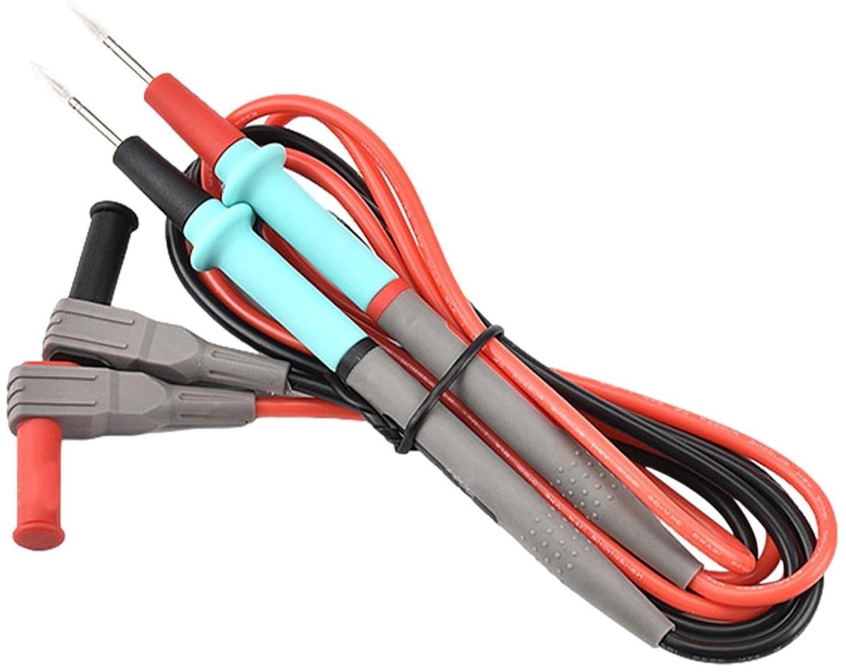 Meetsnoeren Multimeter - Testkabels Elektronica - Elektrische Metingen - Hittebestendig Ontwerp - 1000V 20A - Zwart