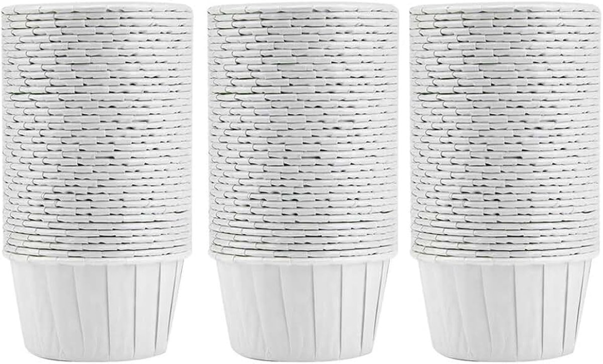 Beker 100 stks Ronde Cake Bakken Cup Cupcake Liners Papier Cup Bruiloft Verjaardagsfeestje Muffin Cup Multifunctionele Voedsel Cup(Wit)