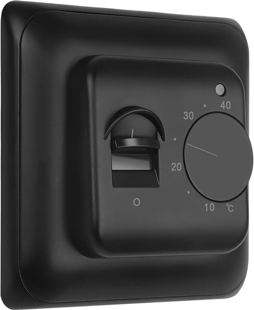 Kamerthermostaat Elektrische Vloerverwarming Regelaar met Sensor, Mechanisch Thermostaat Vloerverwarming Elektrische Vloerverwarmingsregeling Inbouw
