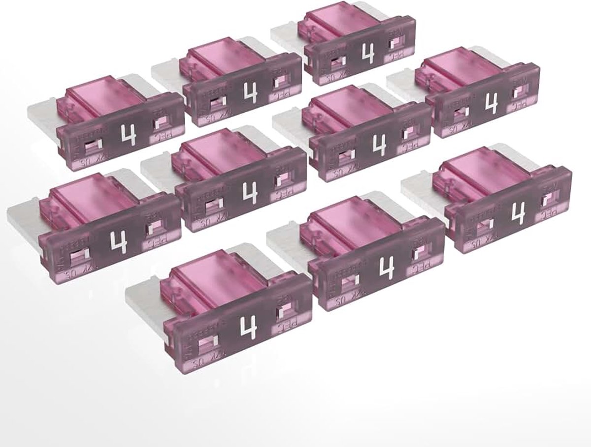 Platte steekzekeringen 2A - 30A keuze: 4 A, roze, 10 stuks