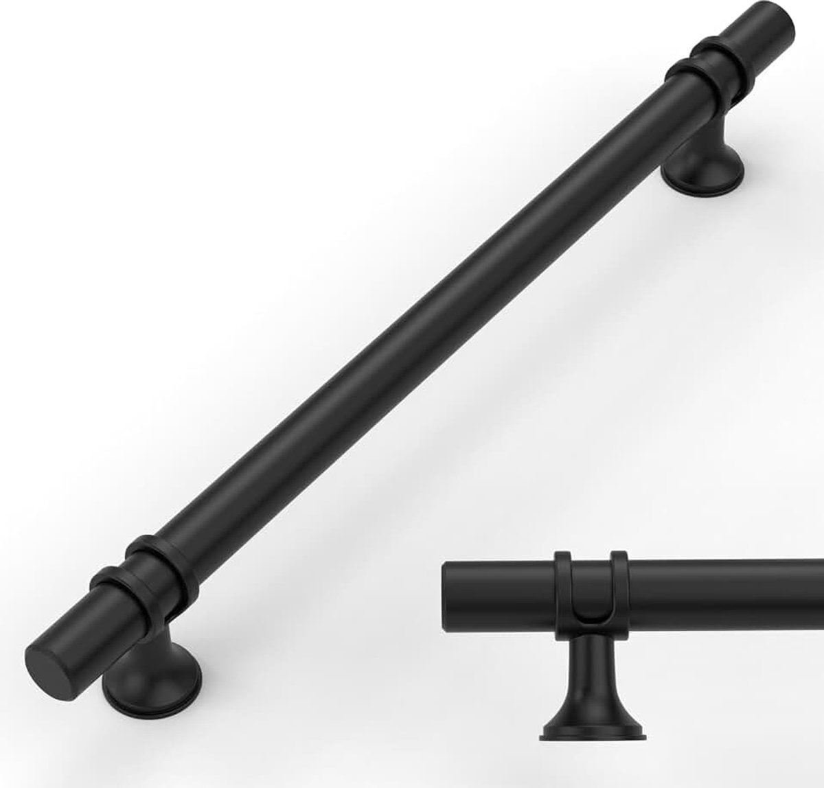 10 stuks meubelgrepen voor keuken, zwart, 160 mm, aluminiumlegering, meubelgrepen met schroeven, voor laden, kasten en kasten UK0002