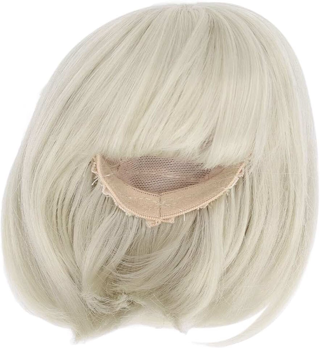 Poppenpruik met Rechte Pony, Schouderlengte Kort Haar Pruik, Zachte Vezel voor Gemakkelijk Knippen, Geschikt voor 1/3 (Matcha-groen)