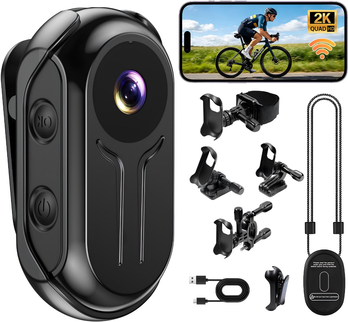 NIVA® Bodycam - Mini Action Camera - Mini Bodycam - Zwart - 3cm x 4cm x 4cm