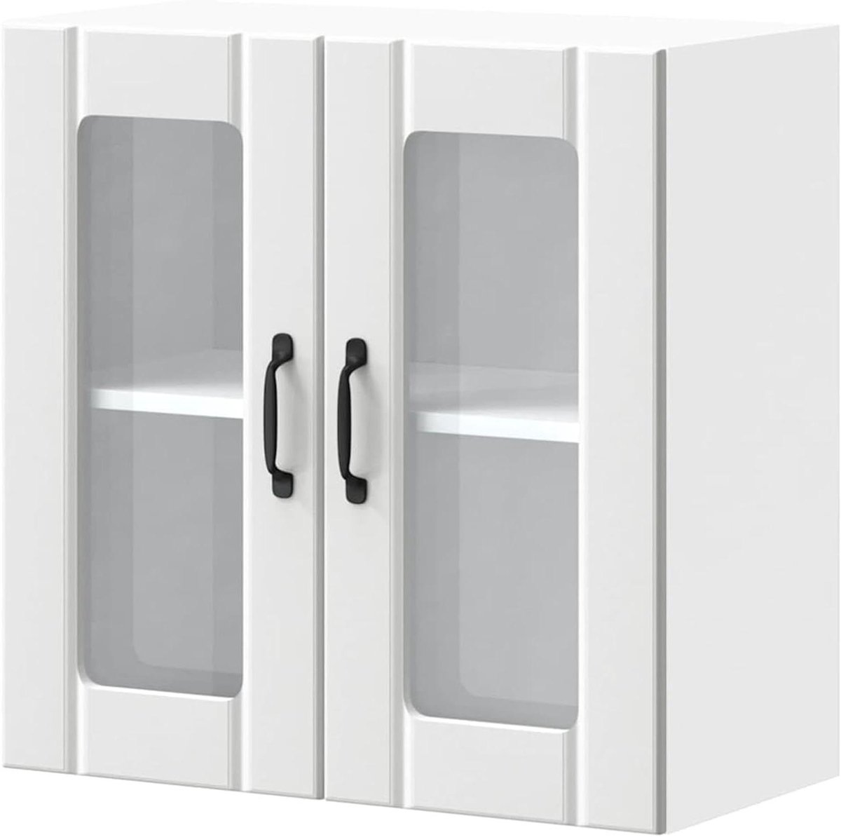 Keukenkast met glazen deur - Wandkast Bovenkast - Keuken Opbergen - Ruimtebesparend Wandmontage - 60 x 31 x 60 cm
