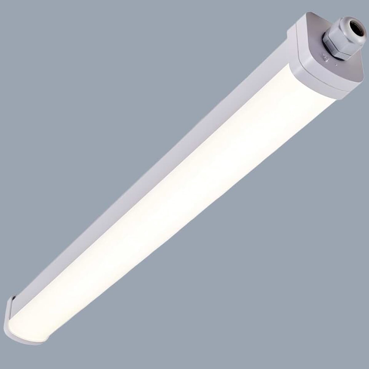 IP66 vochtbestendige LED-plafondlamp 150cm, werkplaatslamp 40W 5600lm (140lm/W), kantoorplafondlamp, waterdichte buitenwandlamp, LED-Lamp voor garage, tuin, erf, badkamer, balkon, magazijn 4000K