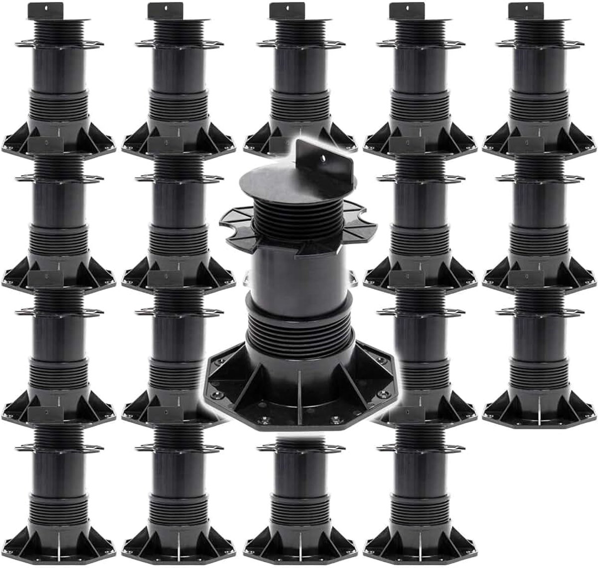 Terrasdragers 20-delige set tot 2700 kg in hoogte verstelbaar 140-210 mm dragers terras