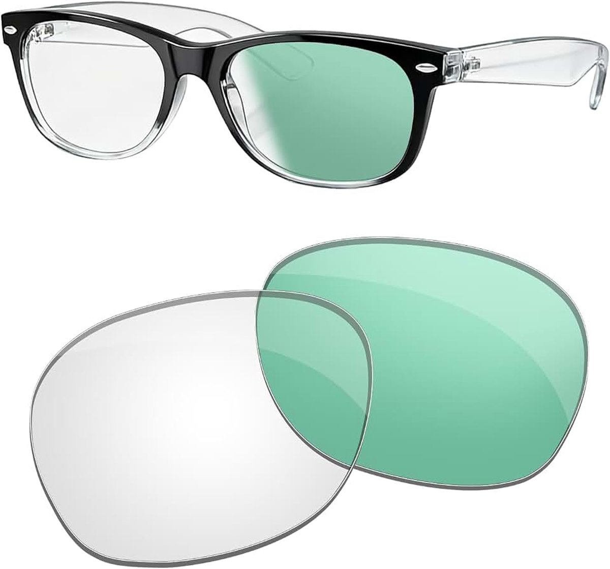 Lenzen Vervanging voor Ray-Ban RB2132 Nieuwe Wayfarer 55mm Zonnebril Geen Gepolariseerde