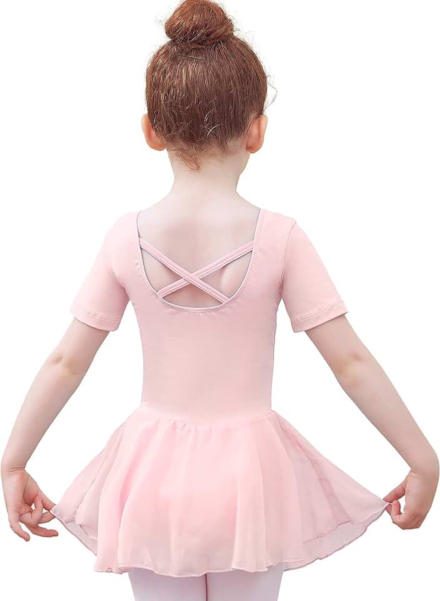 Balletkleding voor Meisjes balletjurk balletshirt Kinderen V-hals Kort/lange dansjurk met chiffon rok