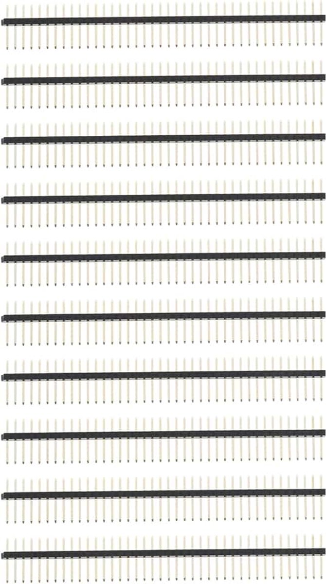 Lord of the Tools 10 Stks 1.27mm PITCH Enkele Rij Rechte Verticale Pin Header 40 Pin Rechte Pins voor Elektronische en Elektrische Printplaten 51x7.1mm