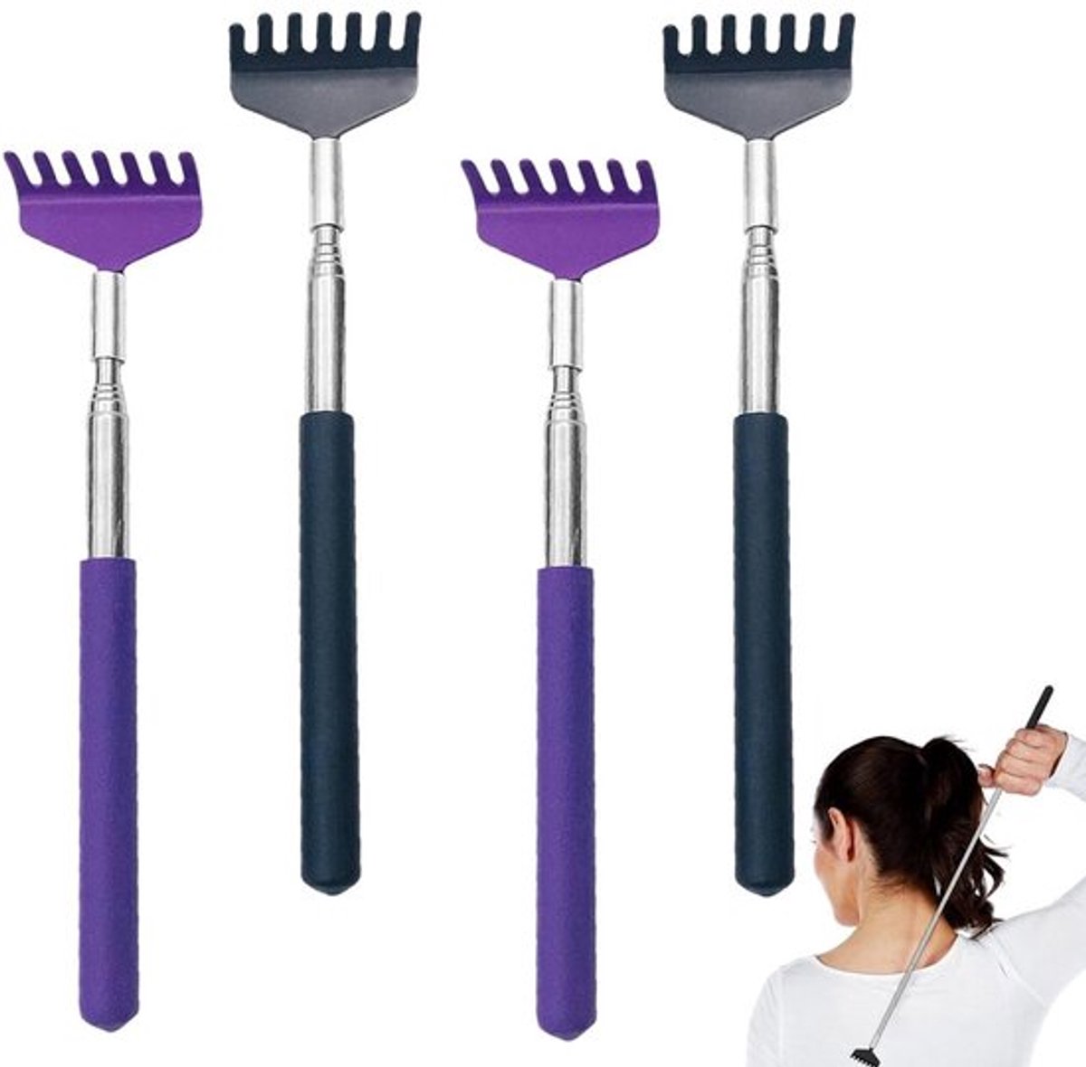 Dailygoody - Telescopische Wolkenkrabber - Massageapparaat voor Rug - Uitschuifbaar tot 68 cm - Effectieve Jeukverlichting - Handig in Gebruik - Gesch