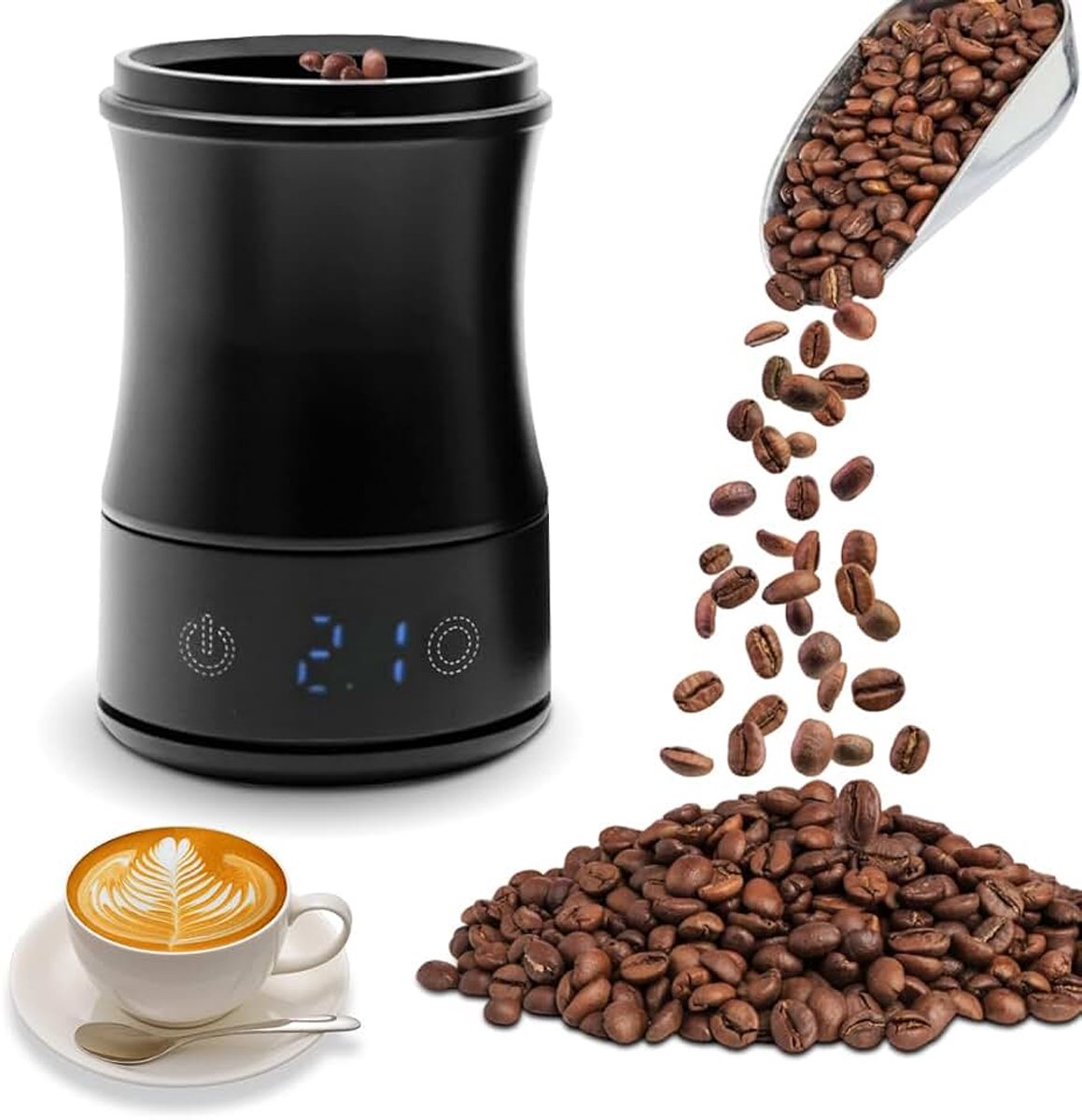 Mini-koffieweegschaal met timer, USB-oplaadbaar, digitale koffieweegschaal, multifunctionele baristaweegschaal met led-display, voor espresso en pour-over, draagbare digitale keukenweegschaal met
