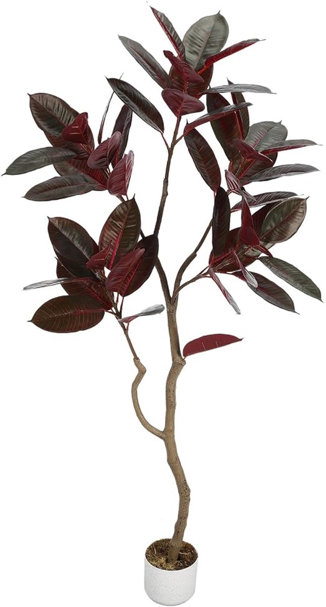 Danky - 155cm luxe levensechte rubberplant PEVA met pot - duurzame tropische decoratieplant voor luxe interieur en commerciële binnenruimtes