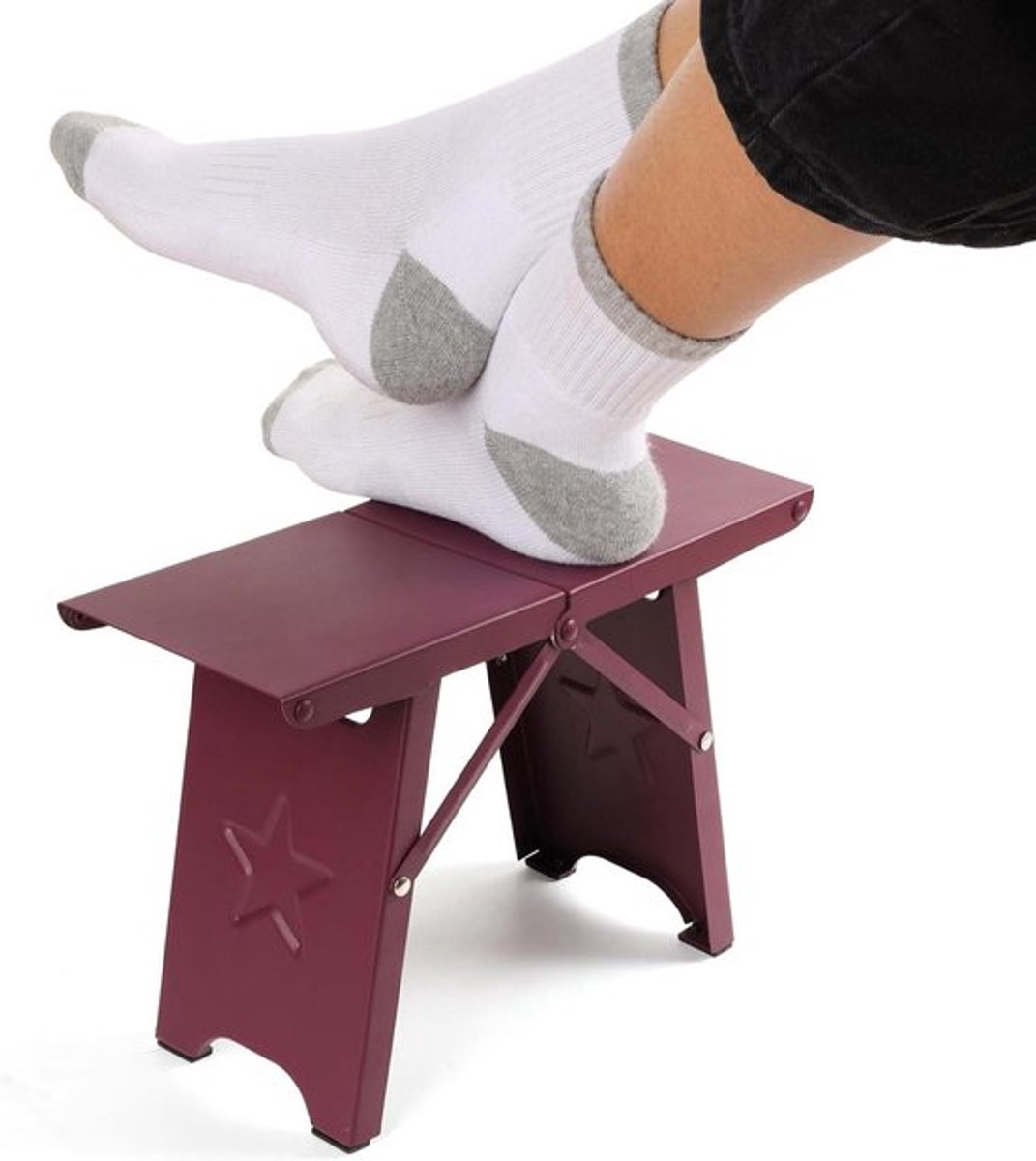 Draagbare Voetenbank - Ergonomisch Opvouwbare Onder Bureau Voeten Rust - Comfortabele Benen Stoel voor Huis, Kantoor & Reizen - Non-Slip Pijn Verlichting - Paars.