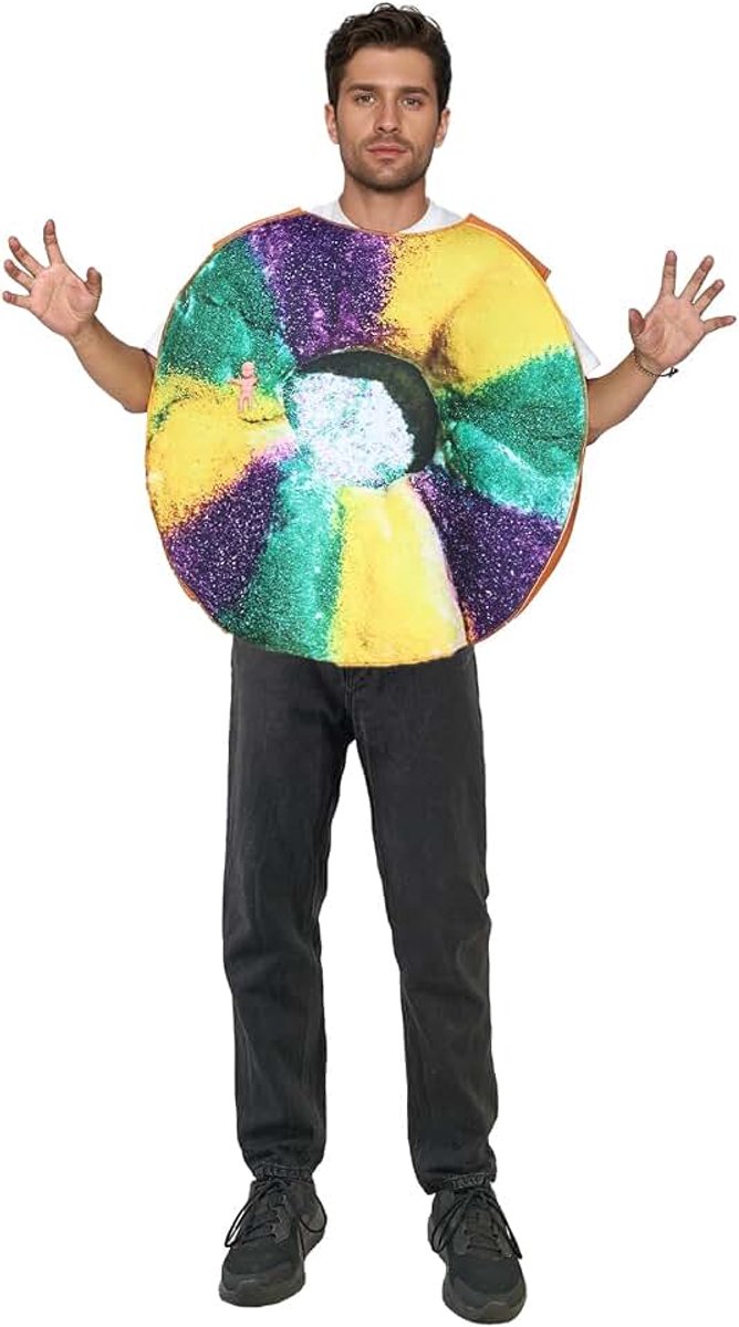 Volwassen King Cakes Kostuum Grappige Mardi Gras Parades Outfits voor Mannen Vrouwen
