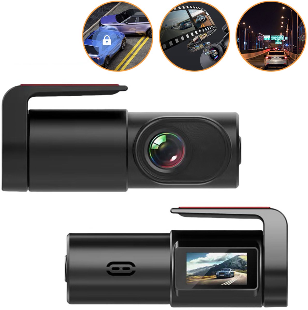 Dashcam Voorkant - 1080P Mini WiFi Dashcam - Slimme Auto-Dashcam - Parkeermonitor En Super Nachtzicht