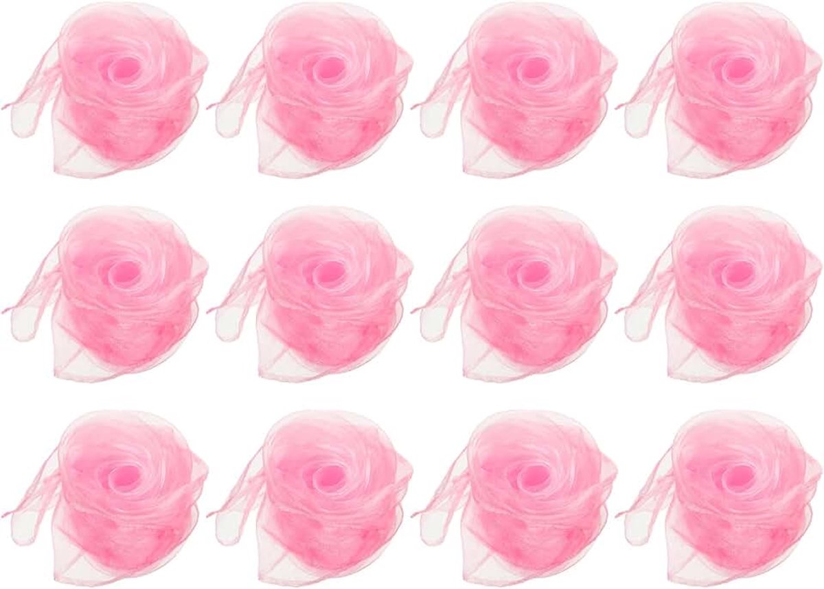 Dansdoeken, 12 Stuks Vierkante Jongleerdoeken 61 x 61 cm voor Speel Magische Muziek Activiteit Jongleren Aankleden, Roze