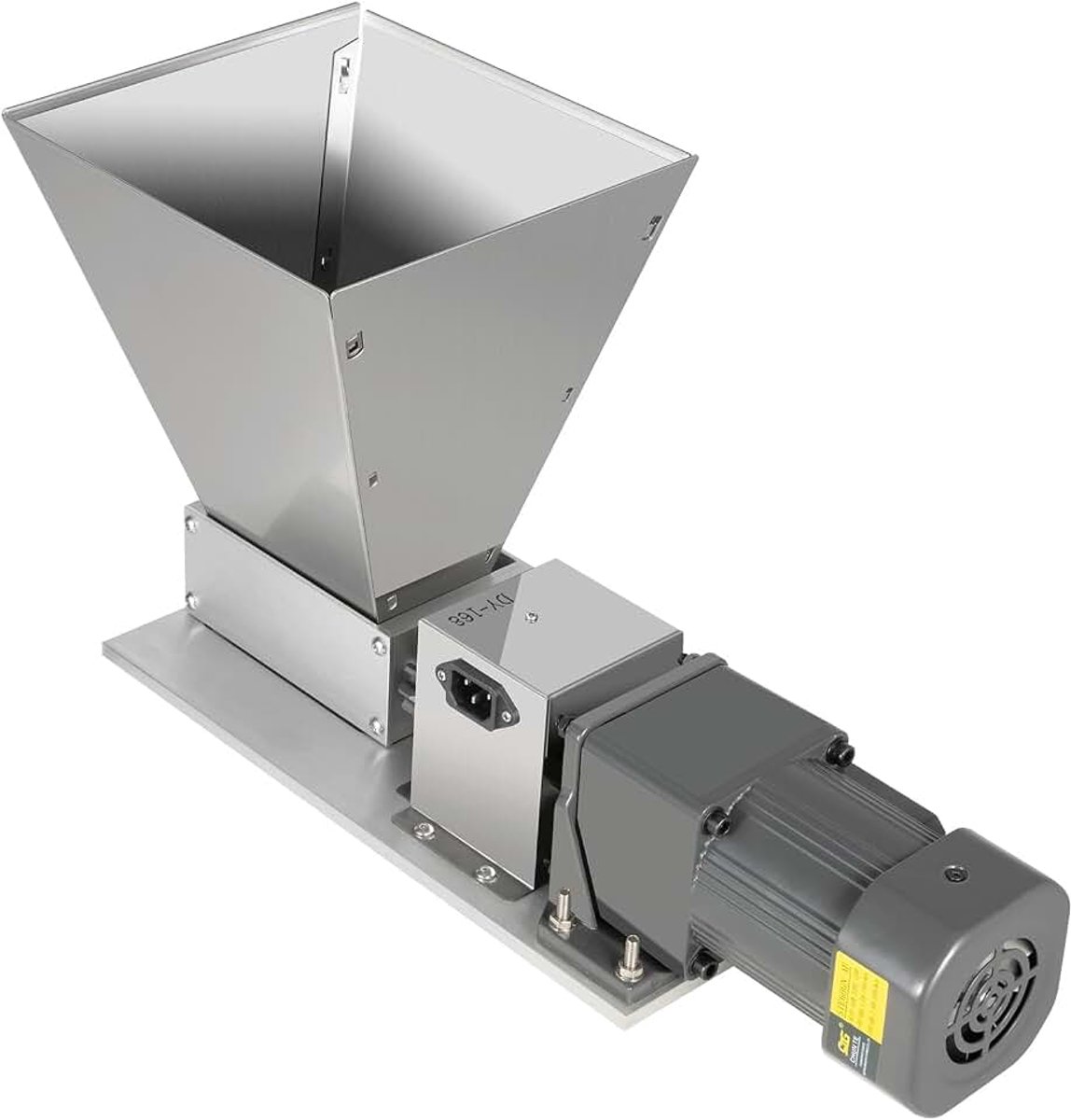 4L Elektrische Graanmolen, 60W Roestvrijstalen Schrotmolen met 4 Stuks Trichter, Haverpletter 20kg/h Graanmolen, 12 TPI Korenmolen
