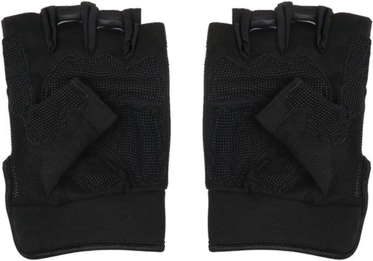 Vingerloze motorhandschoenen - Outdoor - Antislip - Gevoerd - Halve vinger - Fietsen - Wandelen - Klimmen - Zwart - Geschikt voor 21,6-22,9 cm - Sporthandschoenen - 1 paar