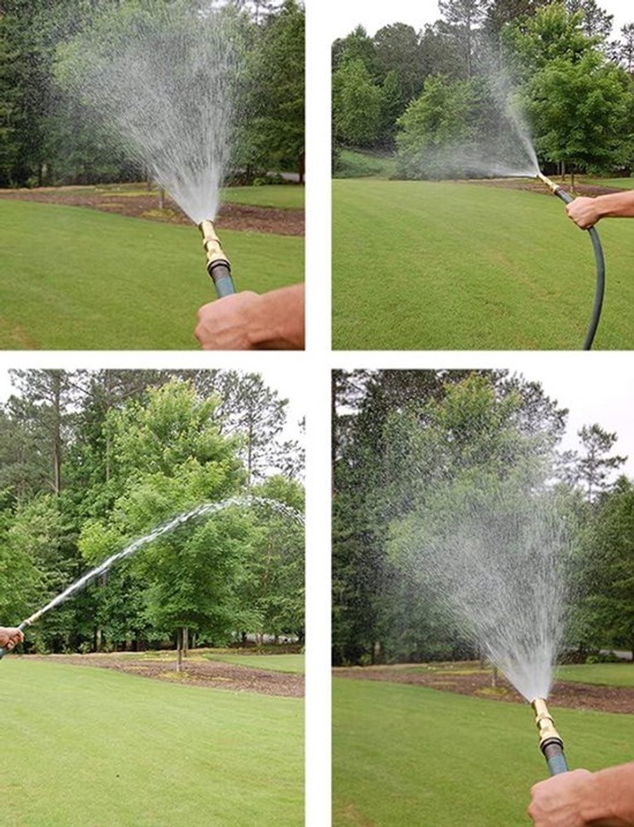 Hogedrukreiniger - Slangmondstuk - Verstelbare watersproeier - Massief messing fittingen - Tuinslangmondstuk - Watersproeier auto - Tuin - Geel.Choi - - van sproeier tot straal.