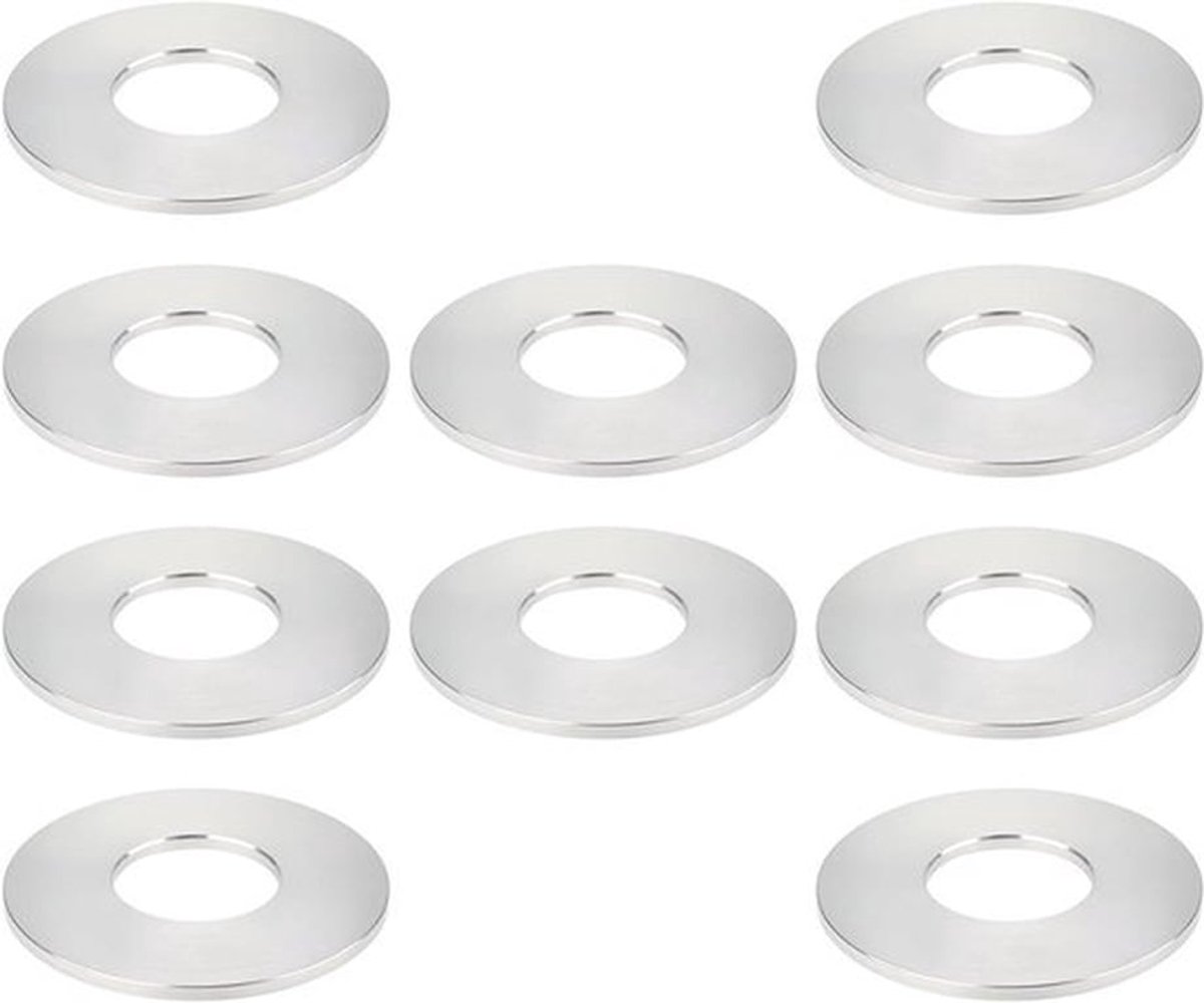 Grote vlakke ring - Keukenkraan - Aluminium pijppakking - Waterleidingen - Zilver - 70x30x3mm - Geschikt voor - 10 stuks - Compatibel met Merk