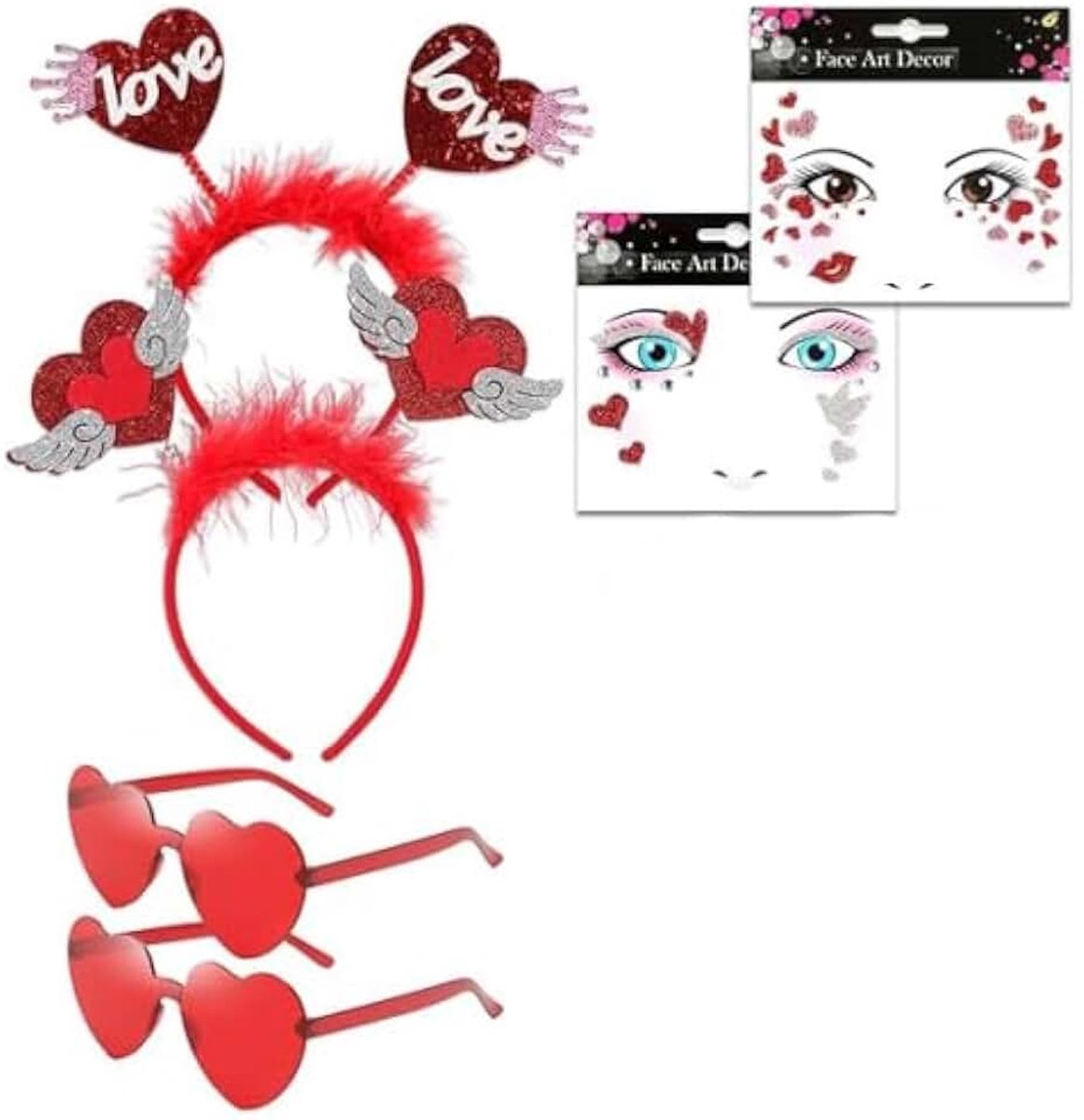 Feestbril, Hartvormige Hoofdband en feestbril set Stijlvolle en Party Brillen, Infinity Heart Brillen, Perfect voor Valentijnsdag, Verjaardag, Nieuwjaarsavond Kostuum, Feest Foto Props